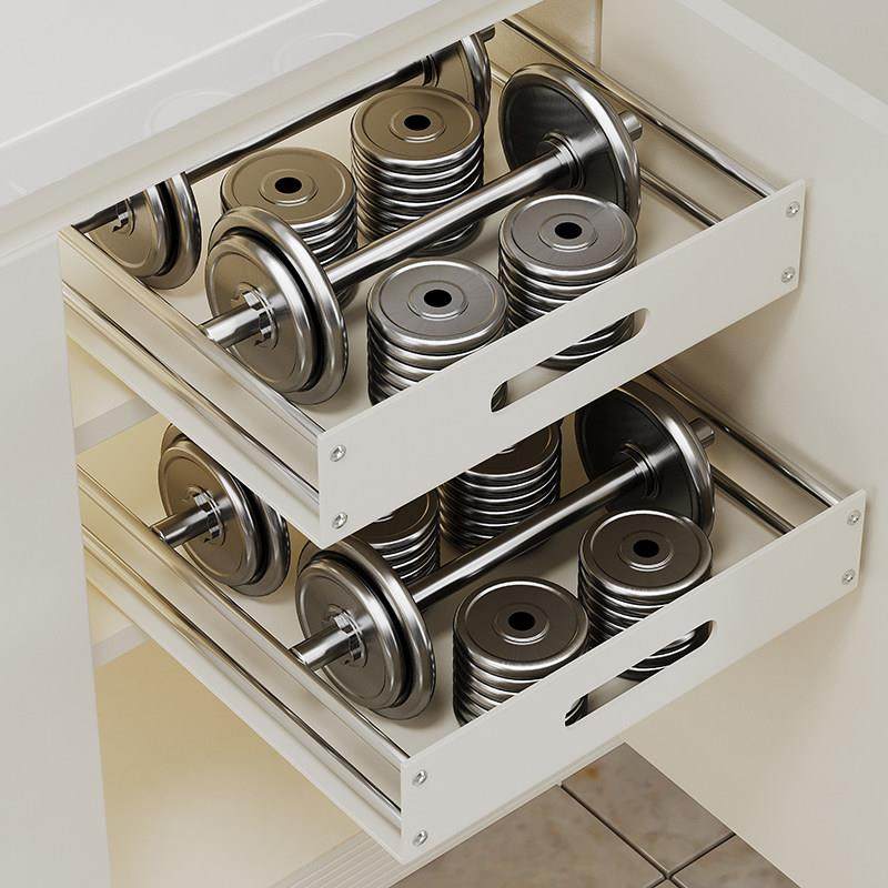 整体橱柜内碗碟拉篮食品级pp抽拉式收纳滑轨抽屉免钉3节轨道托 托,收纳整理,收纳箱,淘宝优惠券,粉丝福利购,淘宝优惠卷