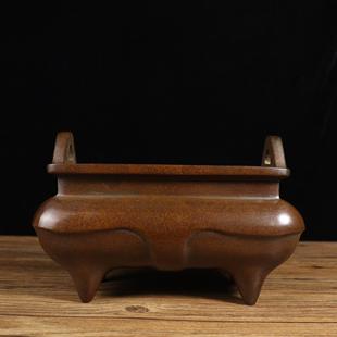 铜香炉家用室内供奉大号纯铜宣德炉马槽炉铜鼎炉线香炉长方形香炉