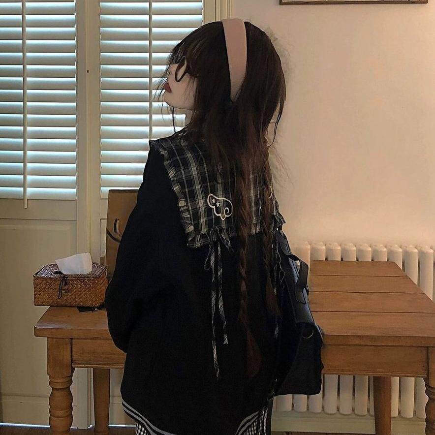 TUDOU土豆猫甜妹海军领卫衣外套女宽松慵懒2026新款减龄秋季上衣