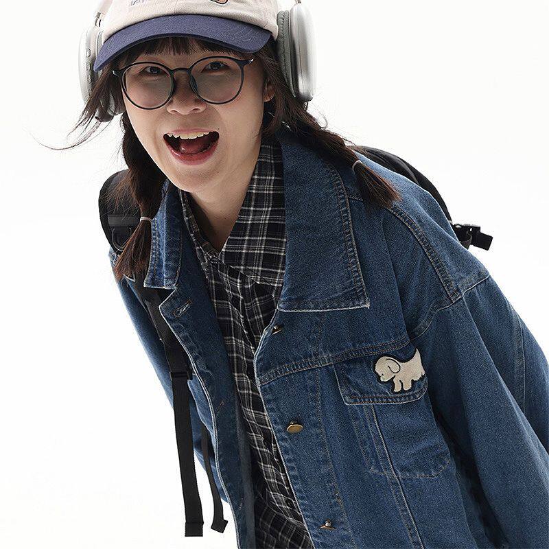 宇宙大王 2025秋 百搭复古蓝 宽松美式 牛仔外套夹克