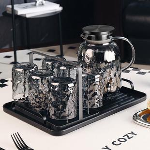 客厅水壶耐高温茶杯高级感喝水杯子茶具水具待客 玻璃水杯家用套装