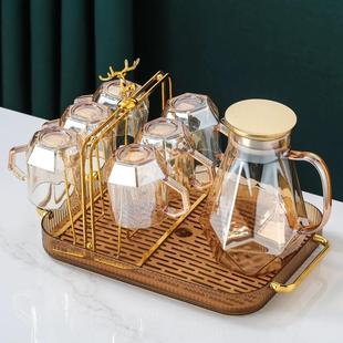 家用客厅待客轻奢乔迁茶具耐高温玻璃水壶水具泡茶杯子 水杯套装
