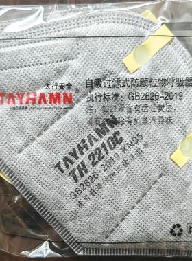 太行安全口罩防毒活性炭TH2210C无呼吸阀头戴式灰色防异味N95口罩