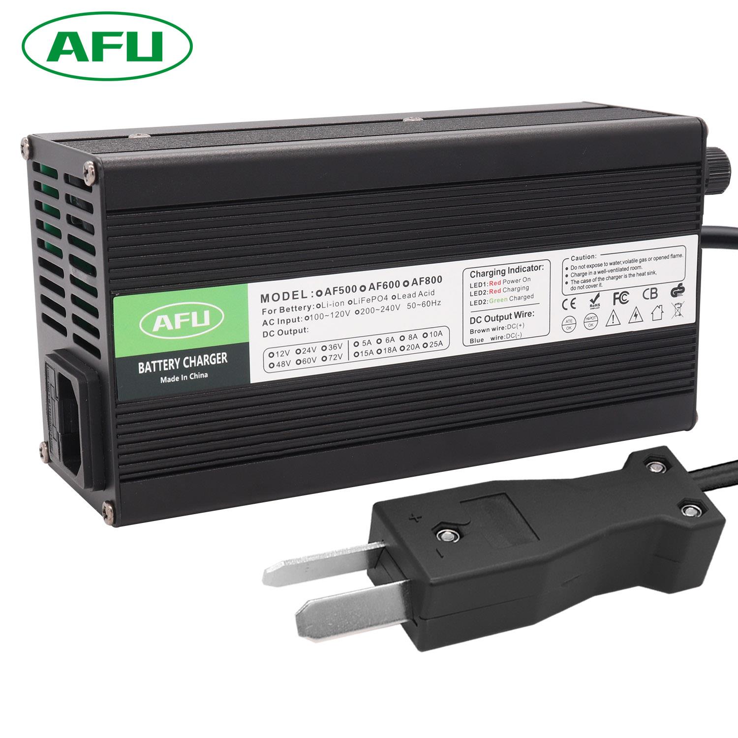 AFU高尔夫球车36V12A铝壳智能充满自停充电器铅酸电池插头可选