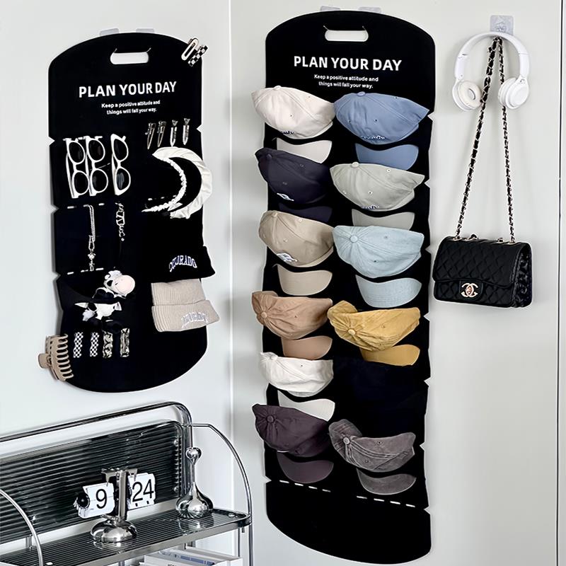 帽子收纳神器家用门后鸭舌帽棒球帽毛毡挂架衣帽间衣柜整理置物架