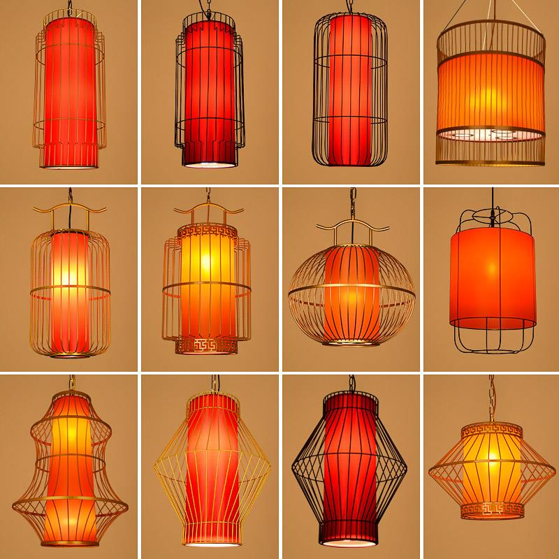 网红中式火锅店吊灯带射灯中国风商用饭店餐饮灯餐桌打光灯具定制