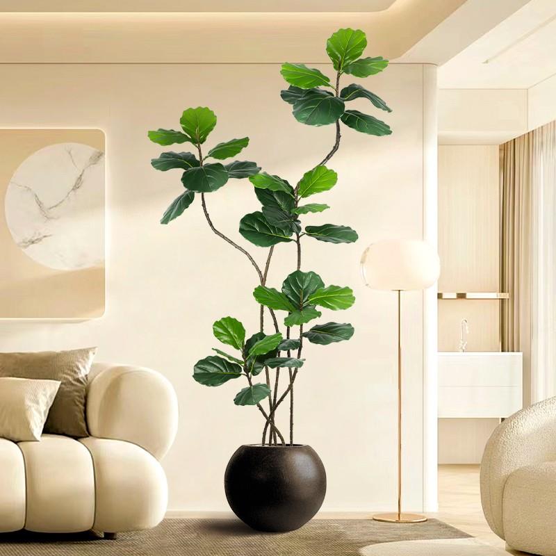 仿真植物琴叶榕落地盆栽室内大型仿生绿植摆件客厅轻奢装饰花假树
