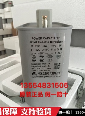 宁波立新BCMJ0.48-30-3 30KVAR 480V 36.1A自愈式并联电力电容器