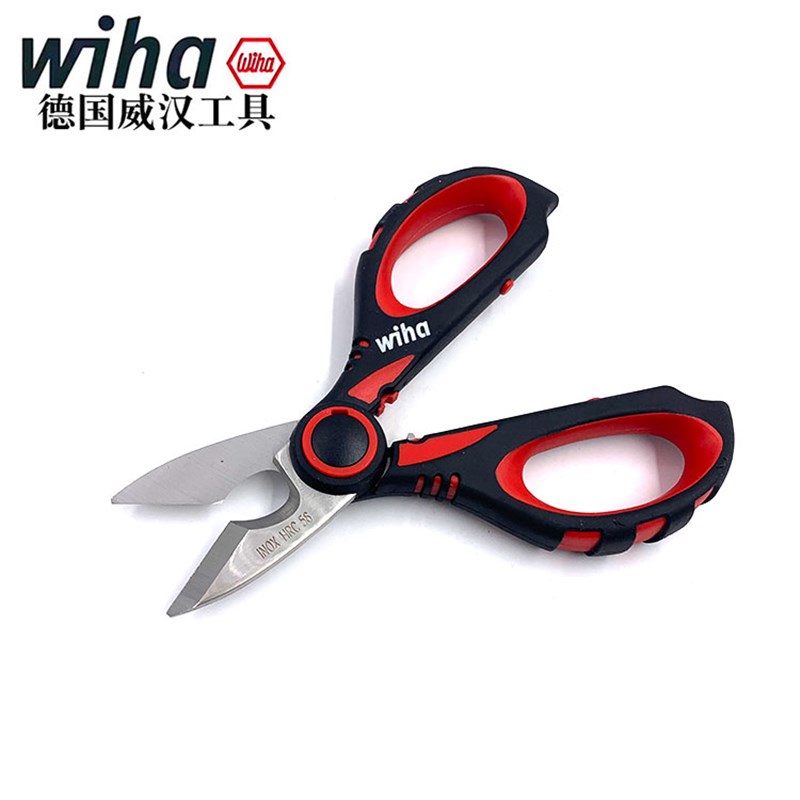 德国wiha威汉进口多功能电工剪刀断线剥线压线钳41923电缆剪子6寸