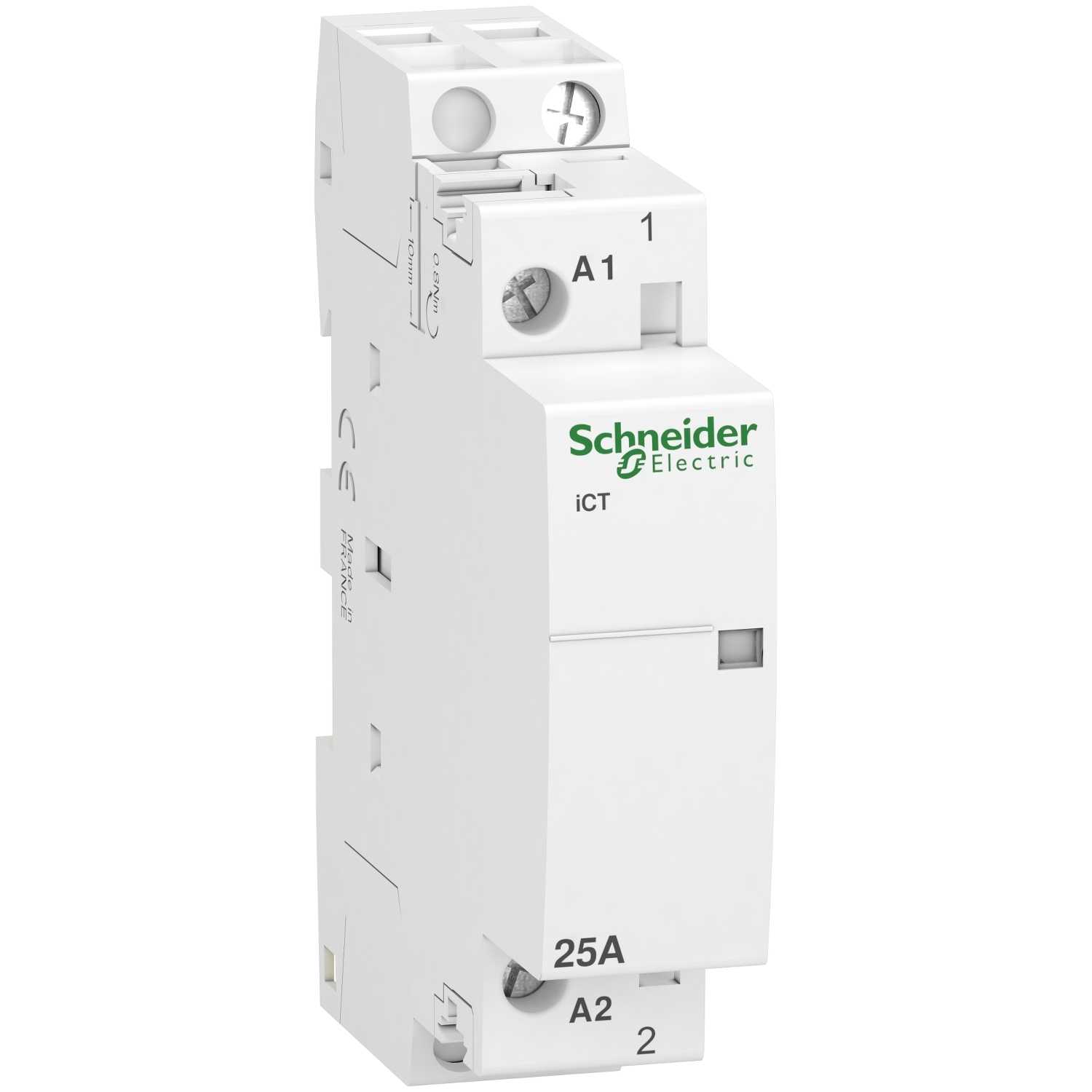 施耐德建筑接触器iCT 1P 1NO常开230~240V 25A标准接触器A9C20731