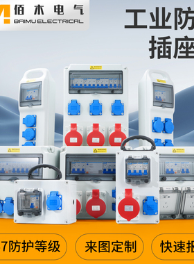 定制防水工业插座箱户外检修防爆配电箱成套开关箱手提式塑料电箱