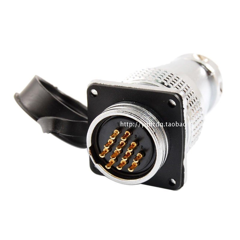 P24航空插头PLS24 孔径24mm插座 白色连接器 多芯 10芯/12芯/19芯