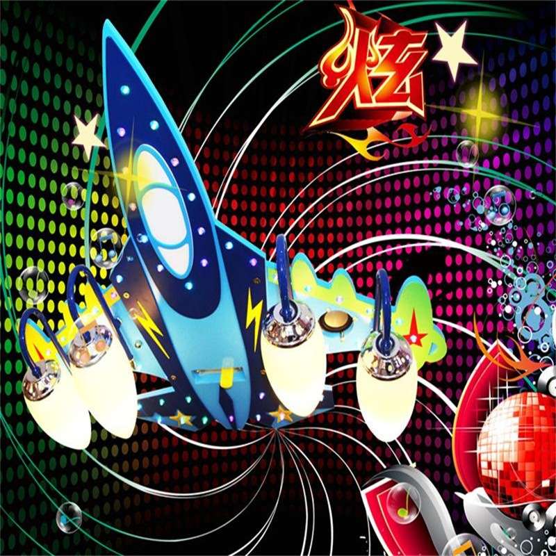 卡通蓝牙音乐飞机吸顶灯 创意时尚卧室书房灯LED灯幼儿园装饰