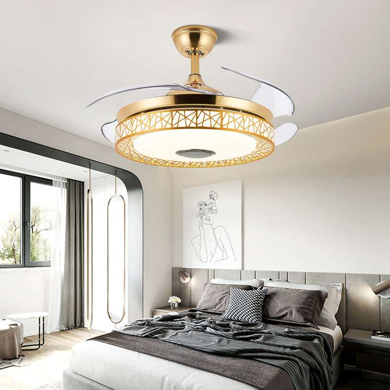 蓝牙音乐灯风扇灯餐厅客厅家用现代卧室带音箱电扇隐形吊扇灯