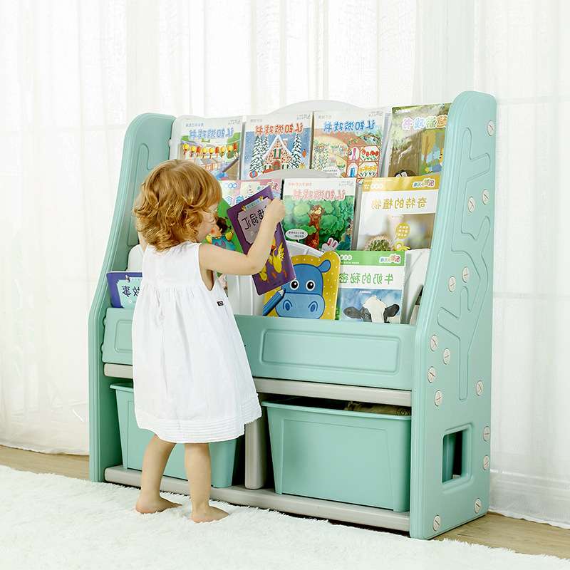 幼儿园简易绘本书籍置物架 宝宝玩具多层收纳架 卡通可爱儿童书架