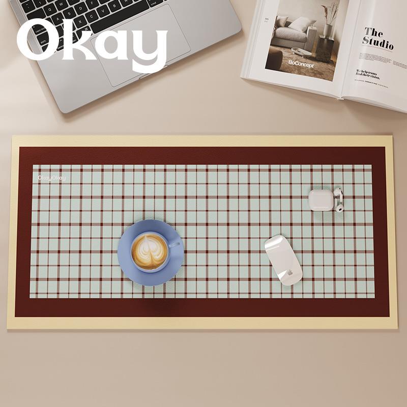 新疆包邮okay摩登格调鼠标垫家用办公书桌垫简约高级感电竞电脑键