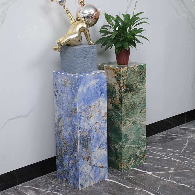 轻奢简约亚马逊绿底座摆台客厅大理石岩板花架子落地式摆件底座,家居饰品,落地摆件,淘宝优惠券,粉丝福利购,淘宝优惠卷