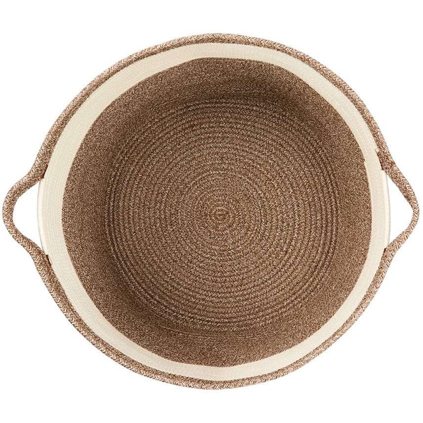 大号棉绳编织收纳篮 带把手洗衣篮 行李箱收纳袋儿童房衣服玩具箱,收纳整理,收纳筐,淘宝优惠券,粉丝福利购,淘宝优惠卷