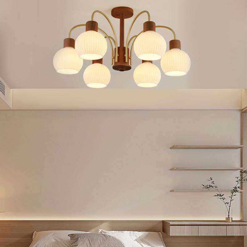 2023年款大气LED餐厅吊灯新中式复古个性客厅卧室书房间吊顶灯具