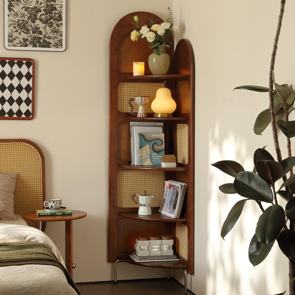 新疆包邮中覆古风实木墙转角柜藤编屏风隔断三拐角法式客厅玄关波