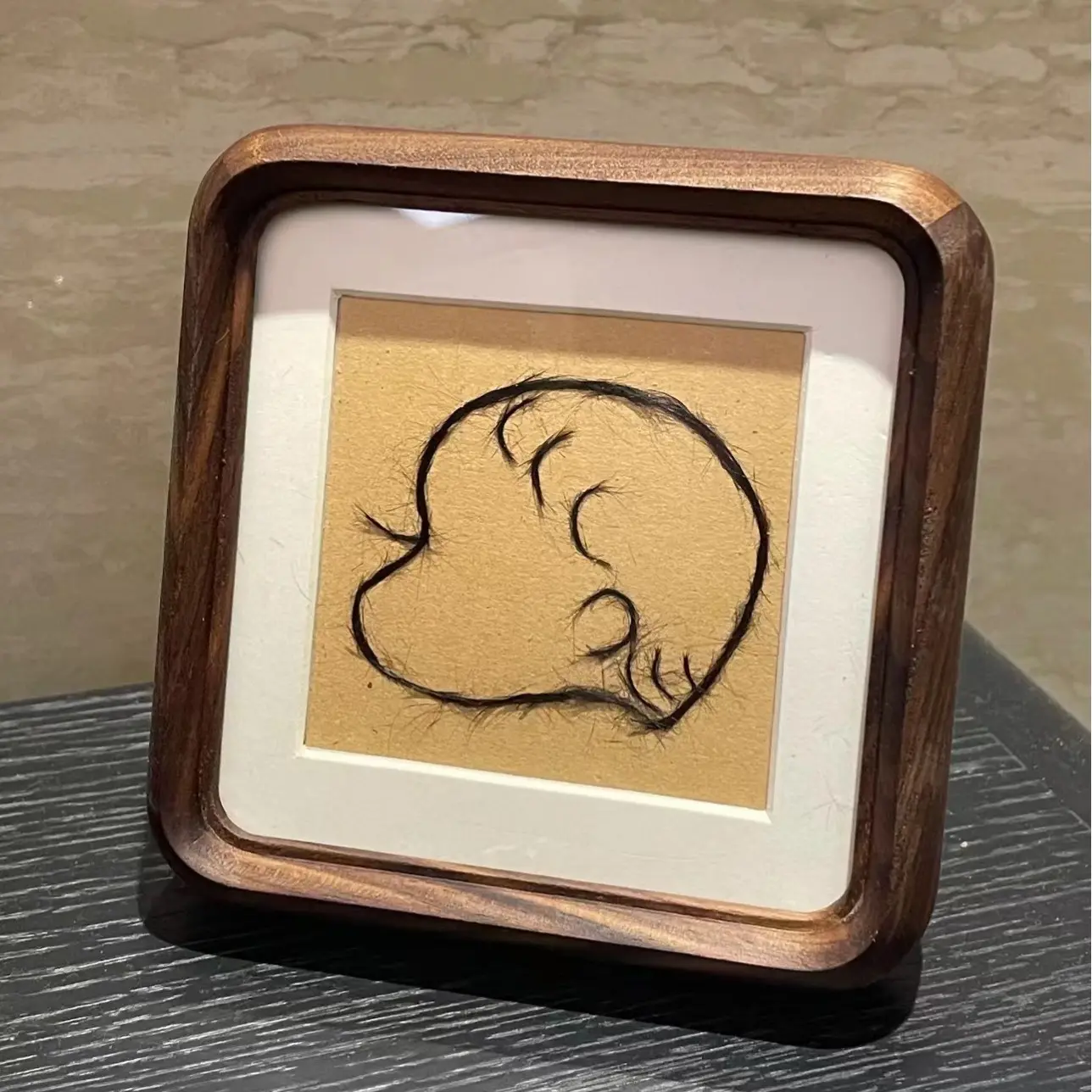 小红书同款实木相框婴幼儿胎毛