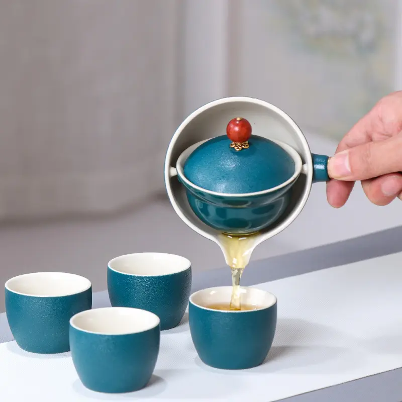 创意度旋转茶具小康泡茶壶摇篮式