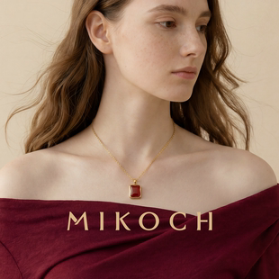 【新年礼物】MIKOCH红方糖颈链红玛瑙项链女天然宝石吊坠锁骨链