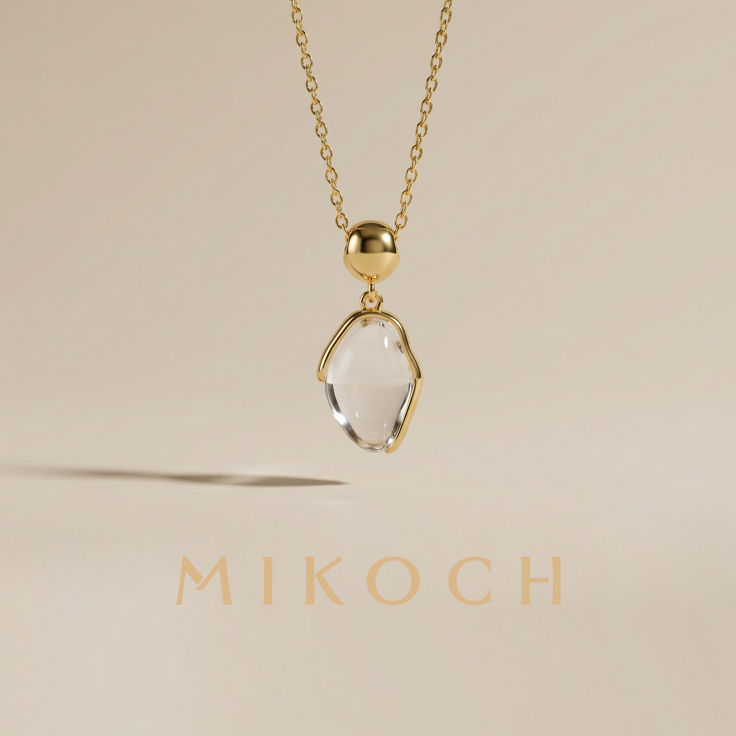MIKOCH白水晶项链925银镀金锁骨链女2025高级感轻奢小众配饰