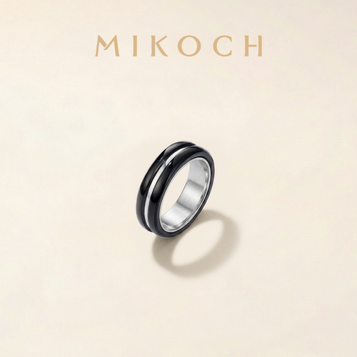 MIKOCH黑玛瑙925银戒指男女同款