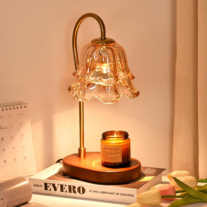 香熏灯融蜡灯卧室床头台灯睡眠氛围小夜灯生日礼物女生复古融烛灯