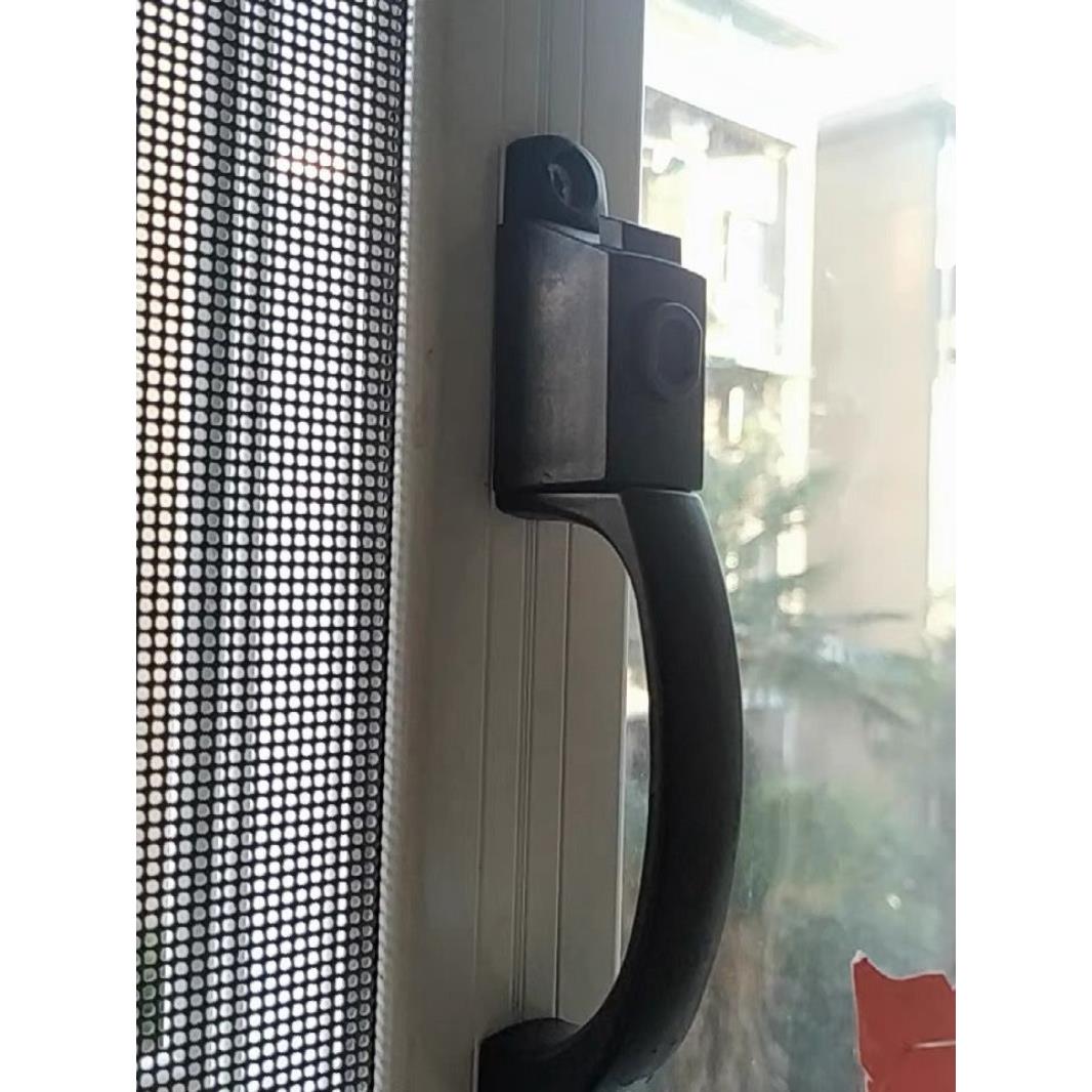 金刚网纱窗执手插销锁防盗纱窗锁扣把手铝合金推拉纱门窗户拉手锁