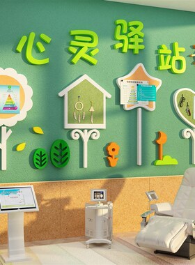 毛毡心理咨询室布置面装饰挂图儿童灵驿站纸画