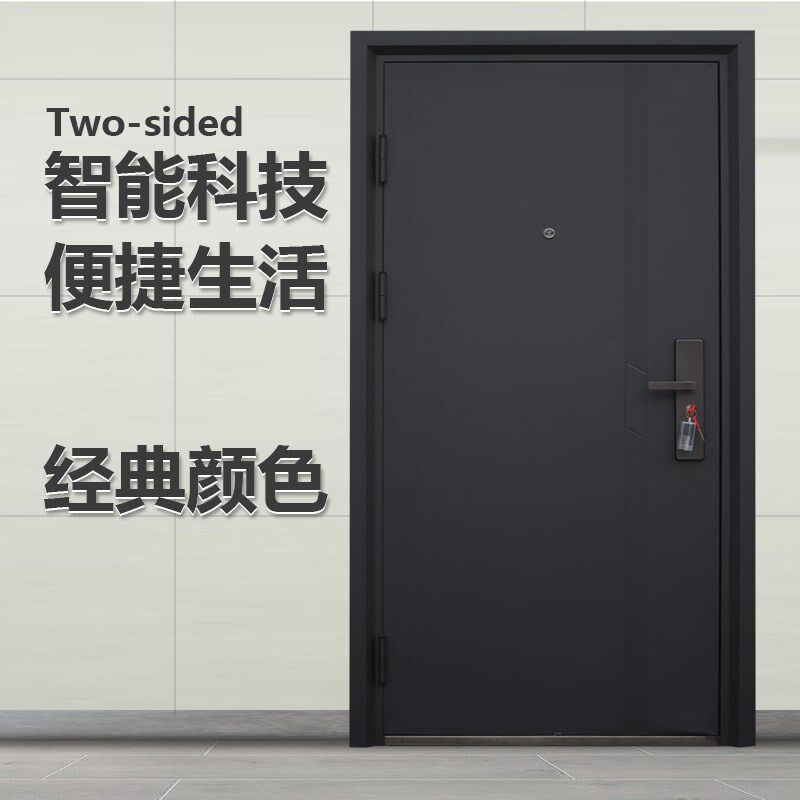 秉秉防盗门灰色色进户门婚房钢板欧式现代风格平板防盗门