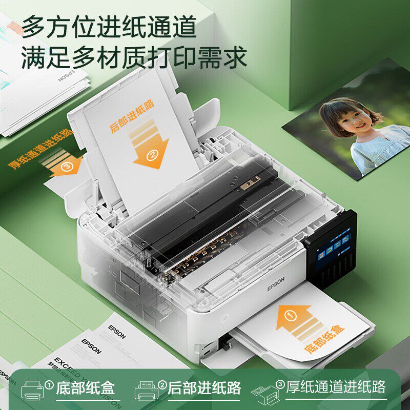 彩色喷墨照片打印复印一体扫描色相片连供手