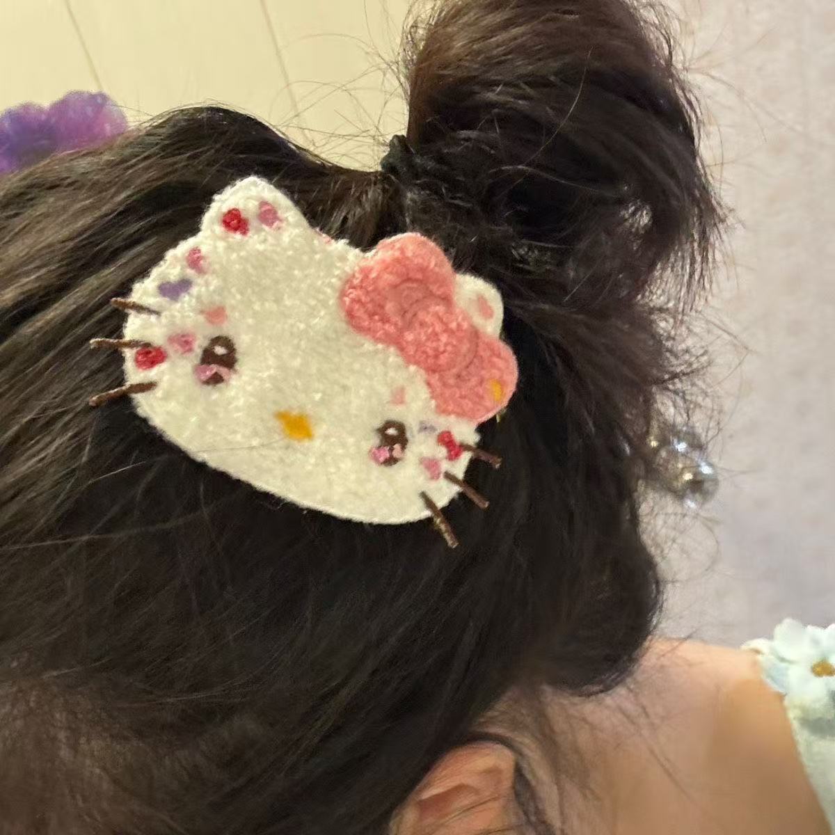 无痕可爱刘海发贴高颜值的KT脑袋!整理碎发魔术贴发卡化妆敷面膜