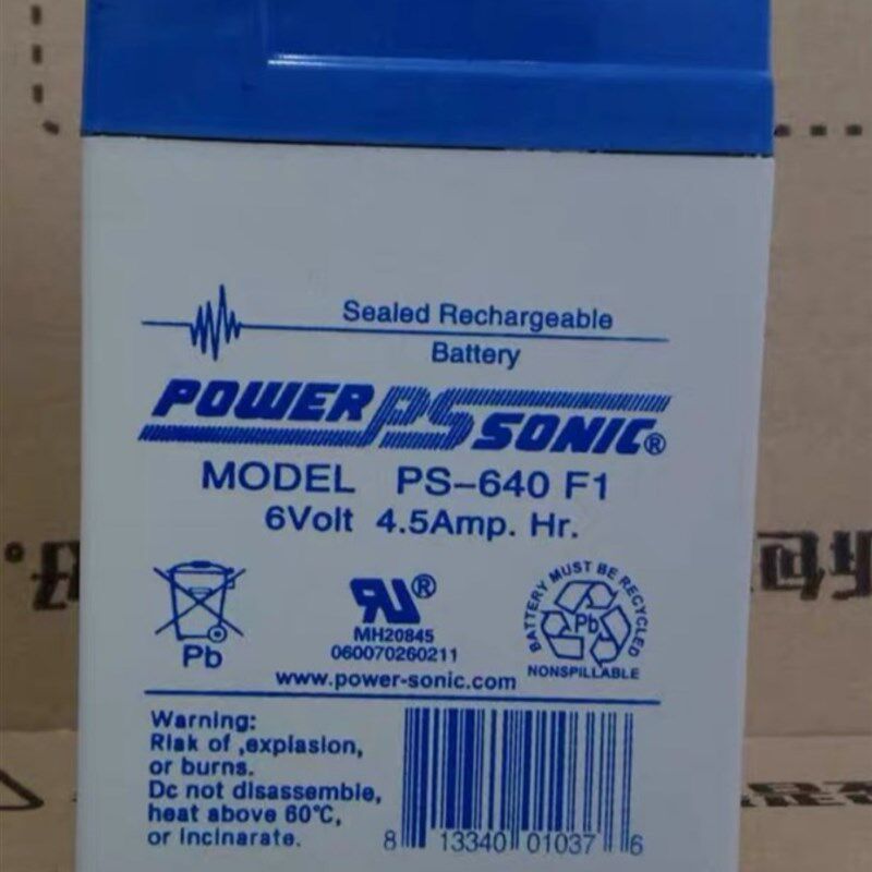 POWER-SONIC蓄电池PS-640F1法国进口6V4AH4.5AH电瓶医疗仪器