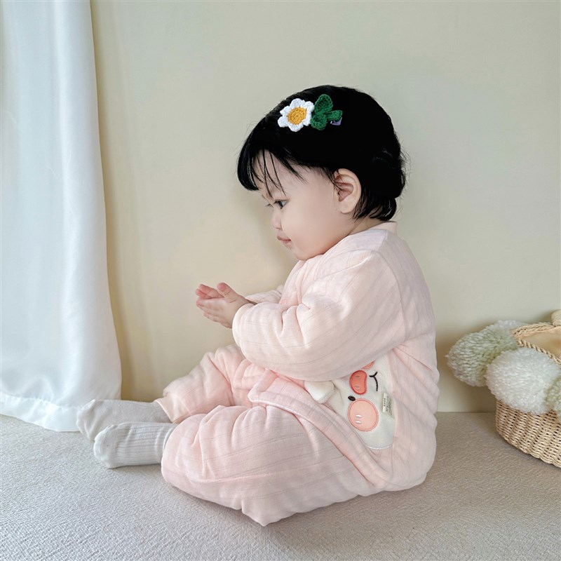 男女宝宝夹棉衣服冬季婴儿加厚两件式两件式套装棉衣棉裤冬装棉服