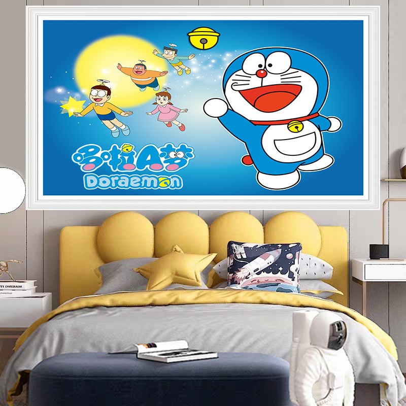 儿童房背景墙自粘贴纸贴画卡通动漫墙纸壁画幼儿园卧室装饰画墙布图片