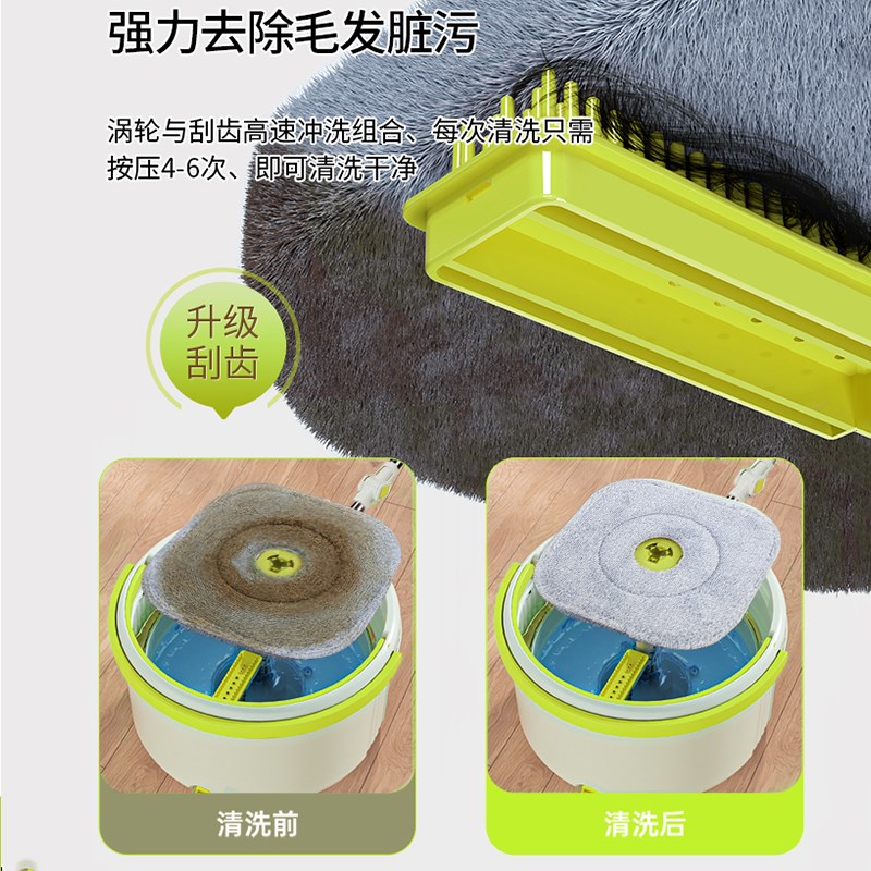 美添乐净污分离旋转拖把2023新款免手洗懒人家用一拖净单桶拖地桶