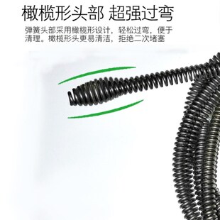 下水道疏通器弹簧6米疏通机弹簧镀黑电动管道家用通下水道工具捅