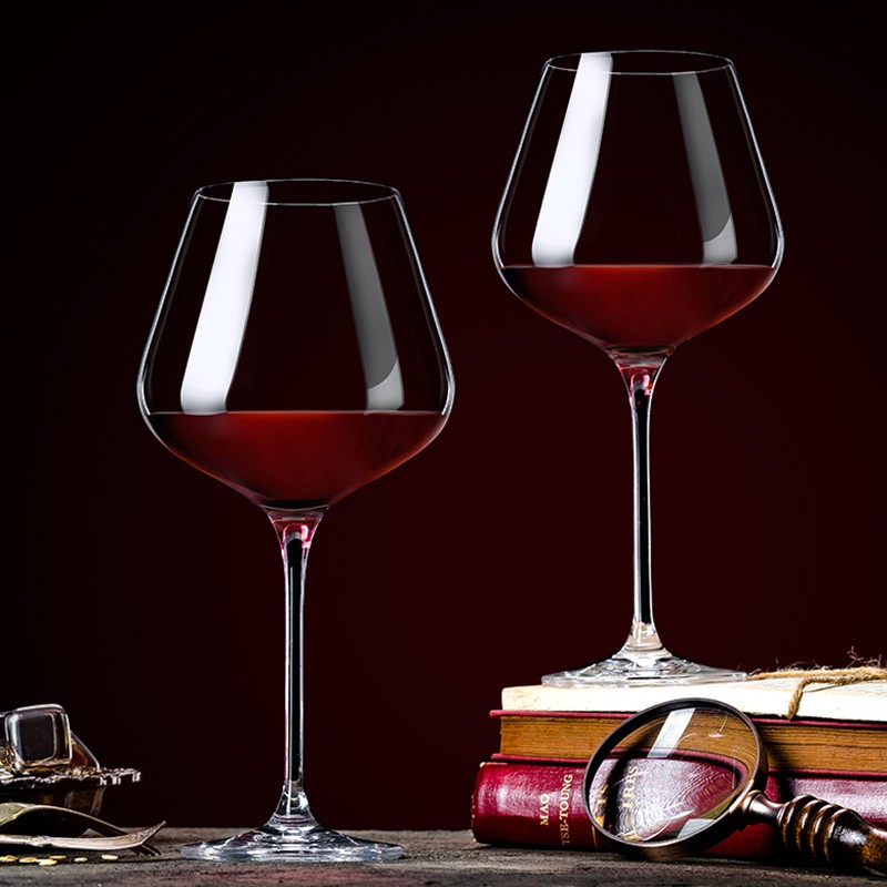 大号勃艮第红酒杯醒酒器套装家用创意玻璃大肚葡萄高脚杯酒具2个