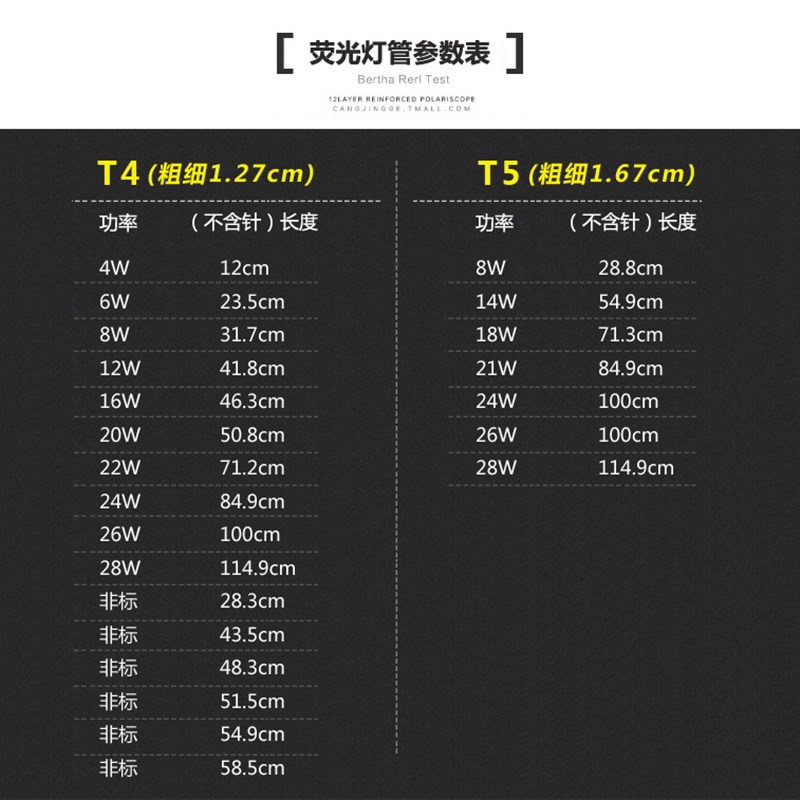 t4灯管镜前灯管日光灯管老式家用三基色长条细灯管卫生间荧光灯管