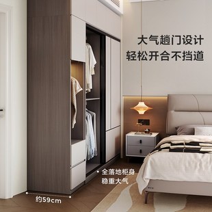 卡法尼推拉门衣柜卧室家用现代简约柜子趟门小户型省空间