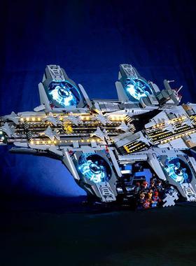 K盒子10218科技航母3385颗粒带灯光航天系列积木男孩拼装玩具模型