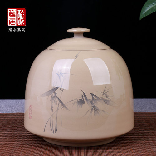 生普5两熟普一斤装建水紫陶茶叶罐散茶罐密封罐/廖E72 忠怀散茶罐