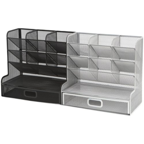 文具收纳架多格杂物盒铁艺笔筒栏桌面化妆工具筐彩笔画笔置物架