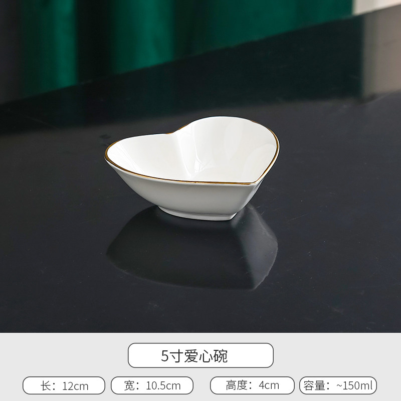 白色不规则凉菜盘金边陶瓷餐碗酒店餐具饭店专用异形碗商用家用,餐饮具,碟,淘宝优惠券,粉丝福利购,淘宝优惠卷