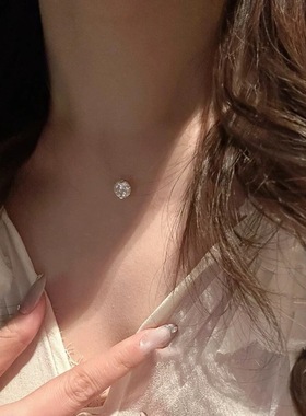 莫桑单钻人鱼之泪鱼线项炼女轻奢高级感锁骨炼不掉色颈炼2025新款