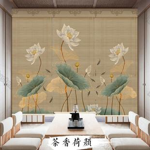 阳台窗户遮光背景隔断帘装 竹帘挂画茶室竹帘卷帘窗帘客厅新中式 饰