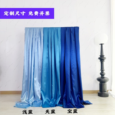 浅蓝色绸布礼盒内衬布